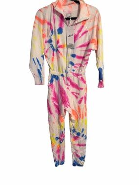 Lezat NWT Restore Soft Terry Jumpsuit XS Neon Tie Dye JLo Celebrity Style